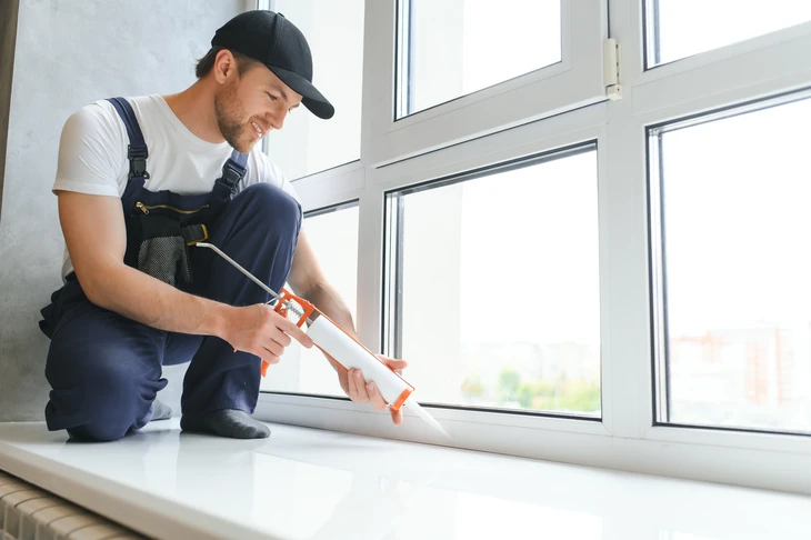 Atelier de menuiserie intérieur avec assemblage de profilés en bois massif